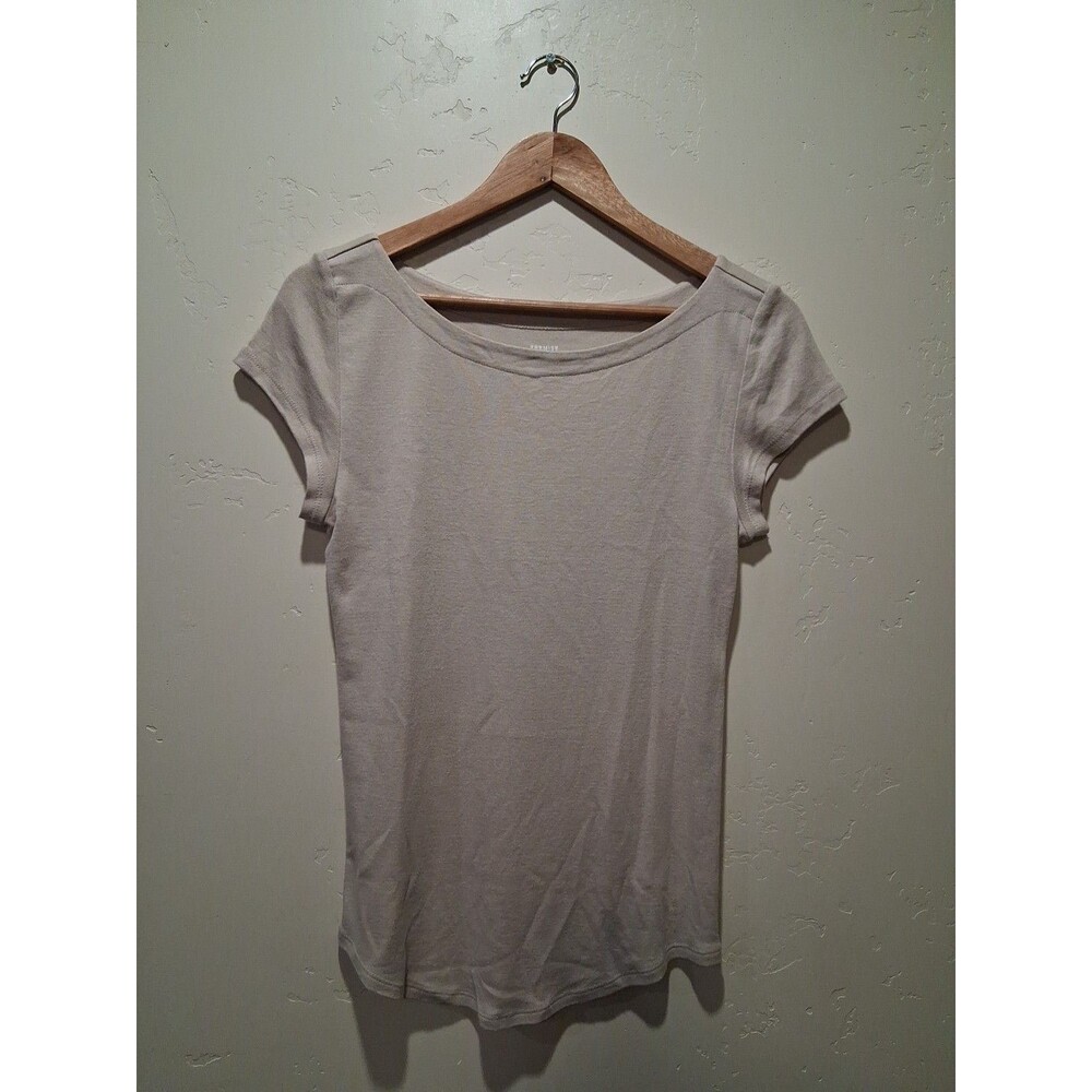 Premise Studio Women‎ Tan Short Sleeve Top Size S Business Career Neutral Casual